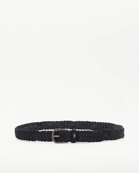 LOTTUSSE | CINTURONES | HOMBRE | CINTURÓN DE ANTE AZUL TRENZADO IMPERMEABLE AZUL MARINO | AZUL MARINO