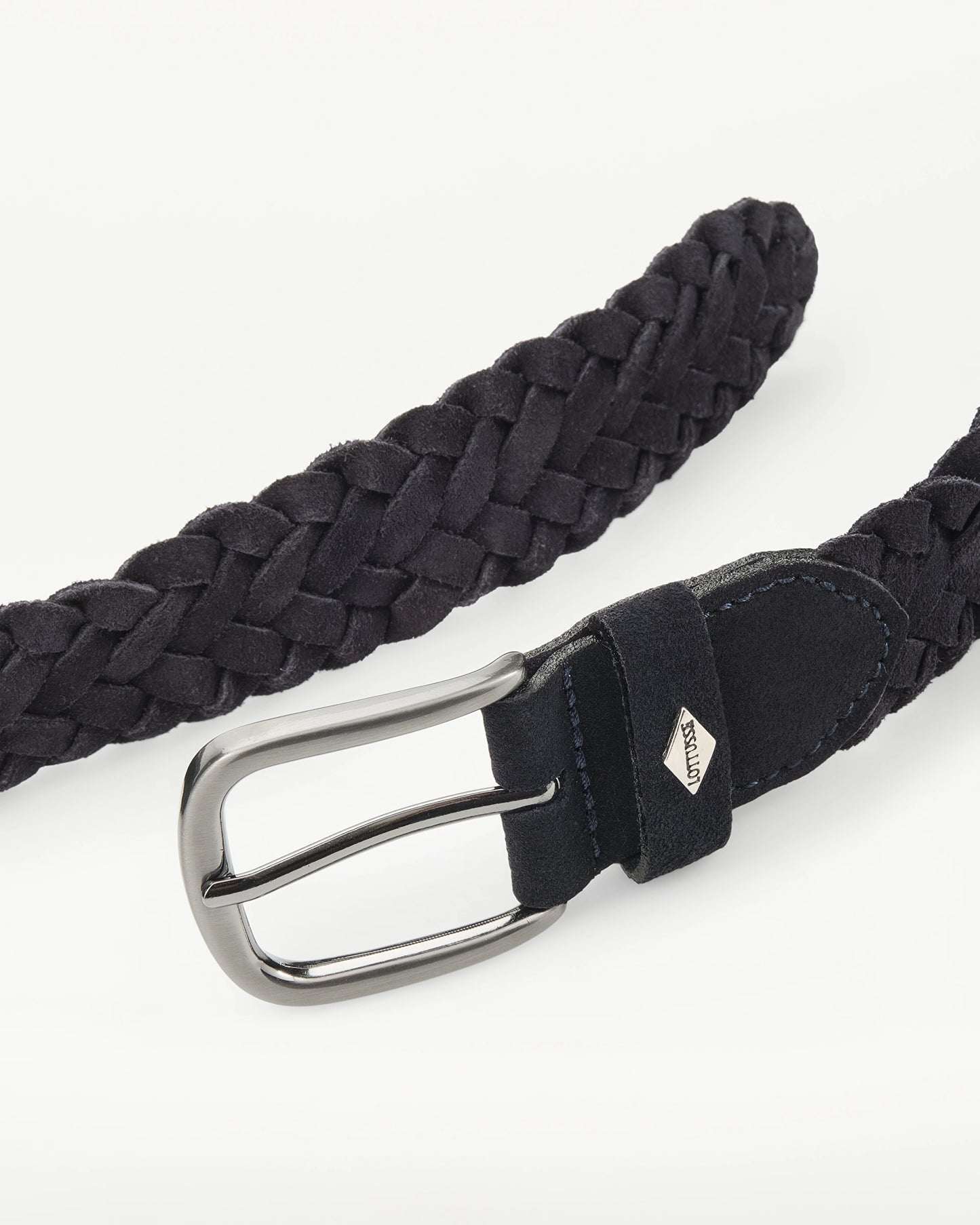 LOTTUSSE | CINTURONES | HOMBRE | CINTURÓN DE ANTE AZUL TRENZADO IMPERMEABLE AZUL MARINO | AZUL MARINO