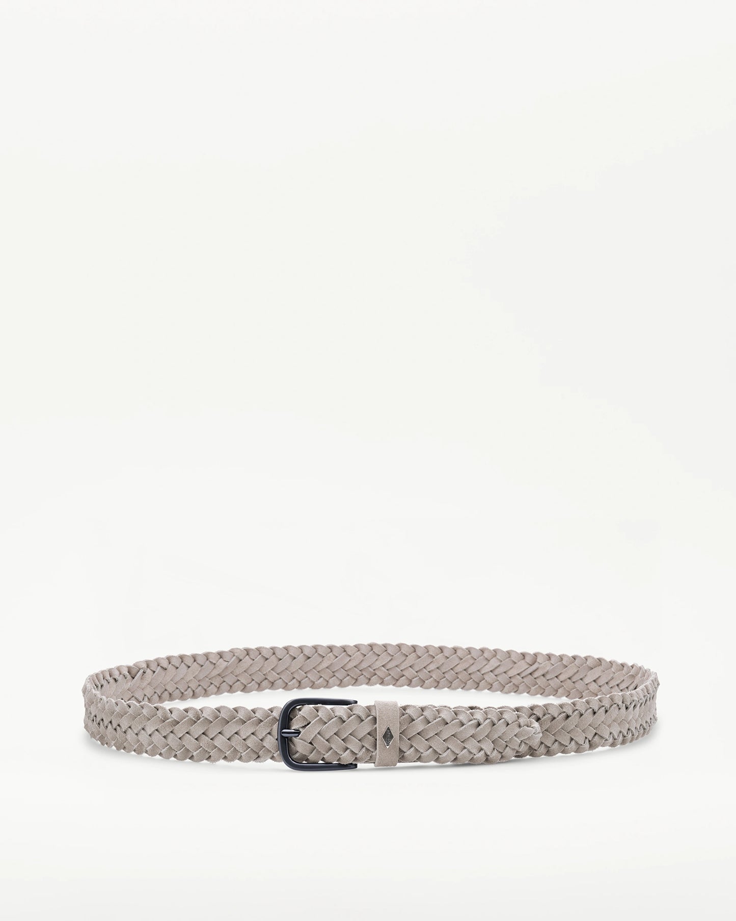 LOTTUSSE | CINTURONES | HOMBRE | CINTURÓN DE ANTE TRENZADO IMPERMEABLE GRIS TOPO | MARRÓN