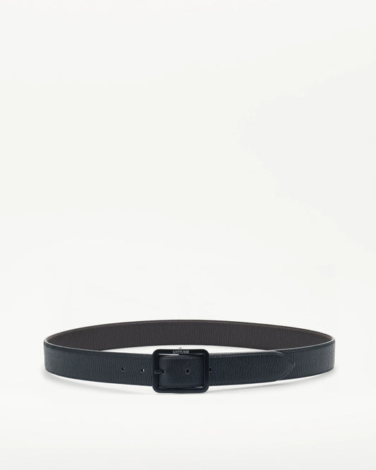 LOTTUSSE | CINTURONES | HOMBRE | CINTURÓN DE PIEL DE BECERRO AZUL MARINO/NEGRO MOCA | MARRÓN