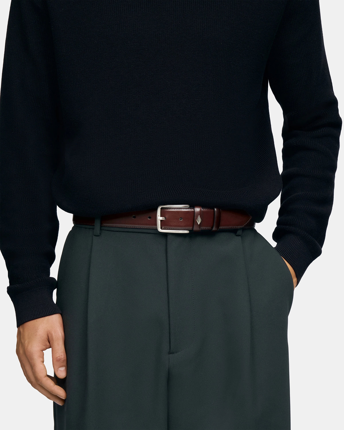 LOTTUSSE Hebilla Marrón de Vacuno Semi-brillante: marron cinturón pour homme