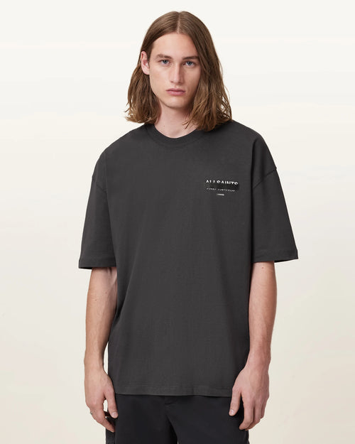ALL SAINTS Redact SS CREW Washed Black: black T-shirt for men