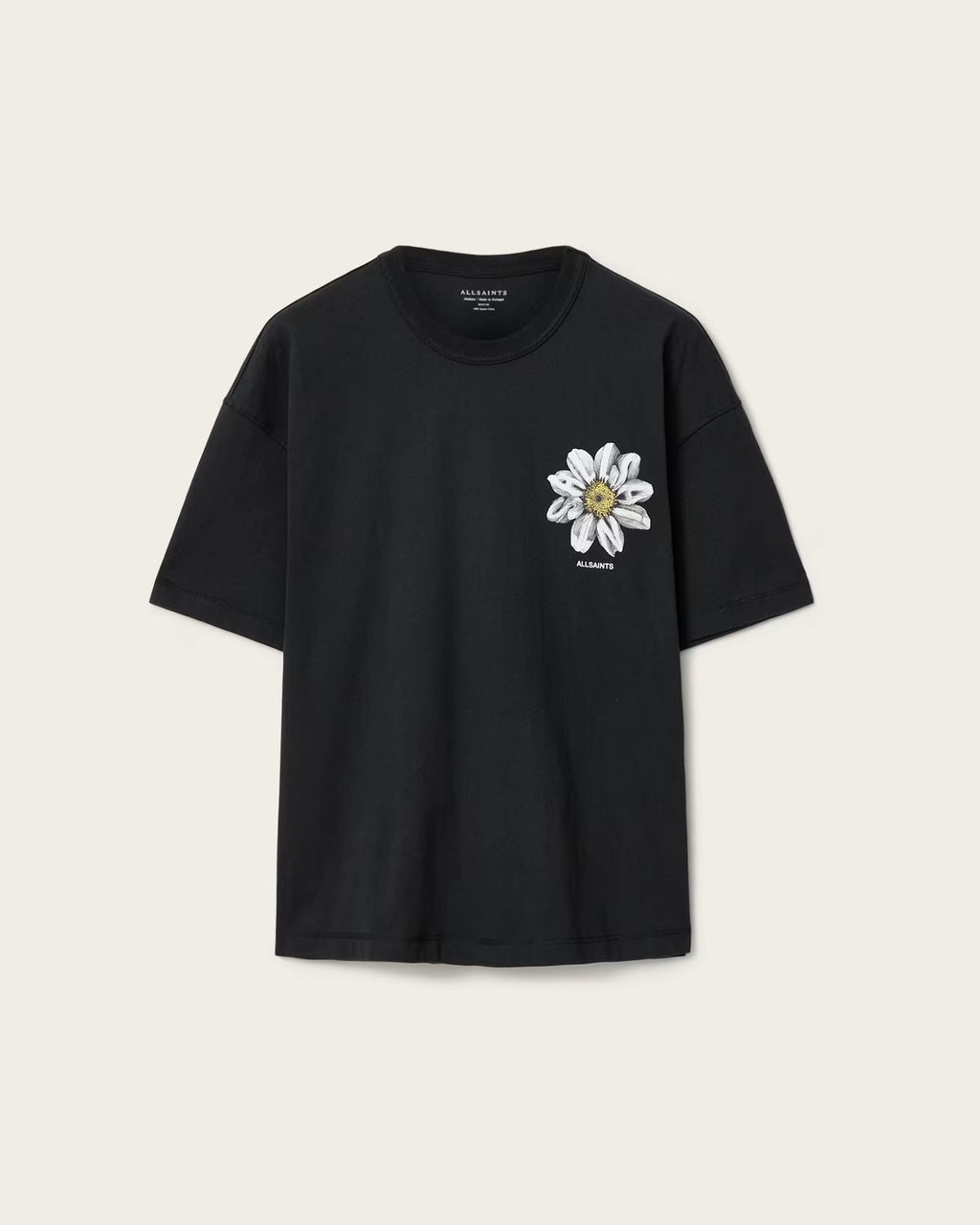 ALL SAINTS Petals SS CREW Washed Black: 黑色 T恤 男士