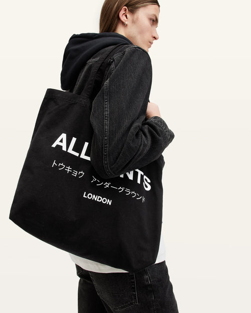 ALL SAINTS Underground TOTE Black/chalk: ブラック バッグ メンズ
