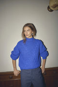 COCOUTURE Rowcc RIB Cable KNIT NEW BLUE: blu maglione da donna