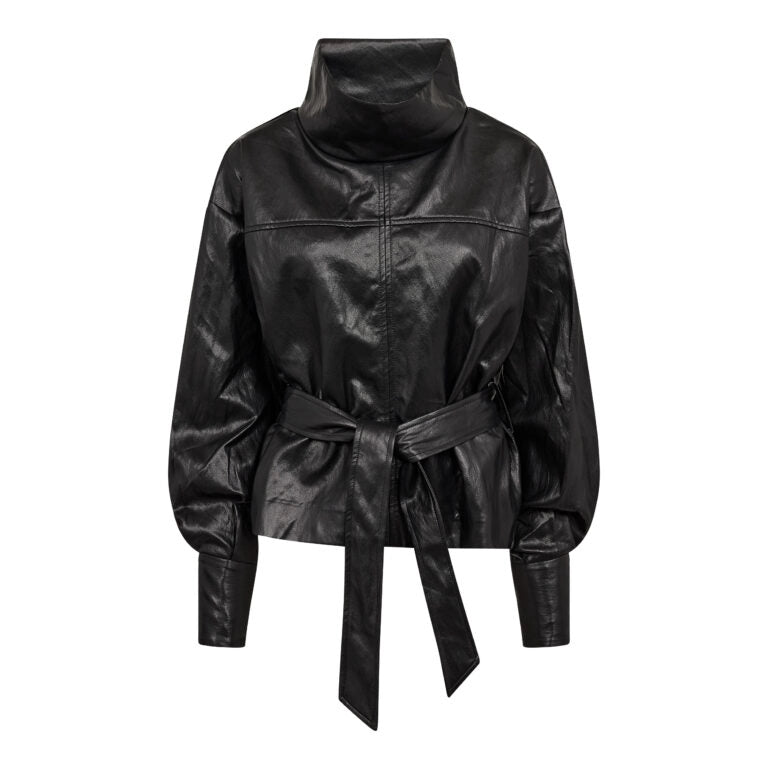 COCOUTURE Gittcc Funnel NECK Black: black blouse for women