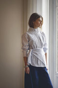 COCOUTURE Somocc Stripe Funnel NECK White: ホワイト camisas レディース