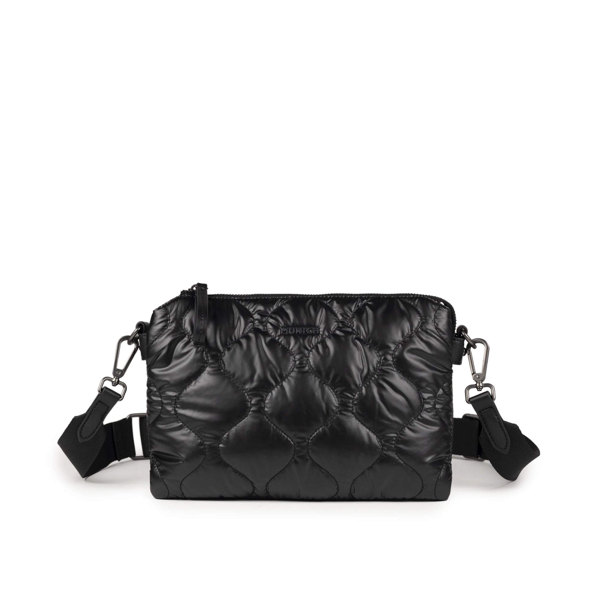 Bolsos Para Mujer De La Marca Munich Modelo Cover Crossbody Black En Color Negro