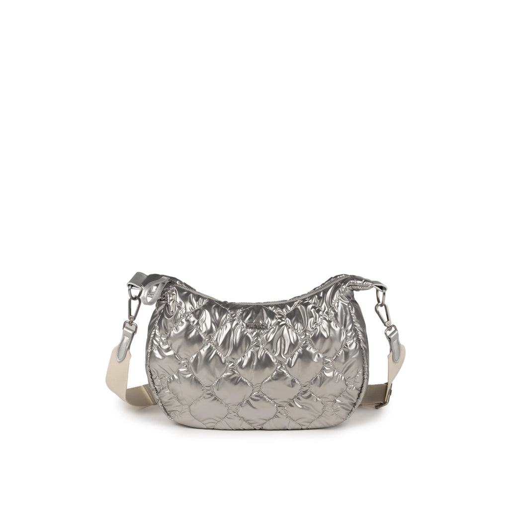 MUNICH Cover Crossbody Hobo Silver en Color Plate, neutro footwear for women at Tascón