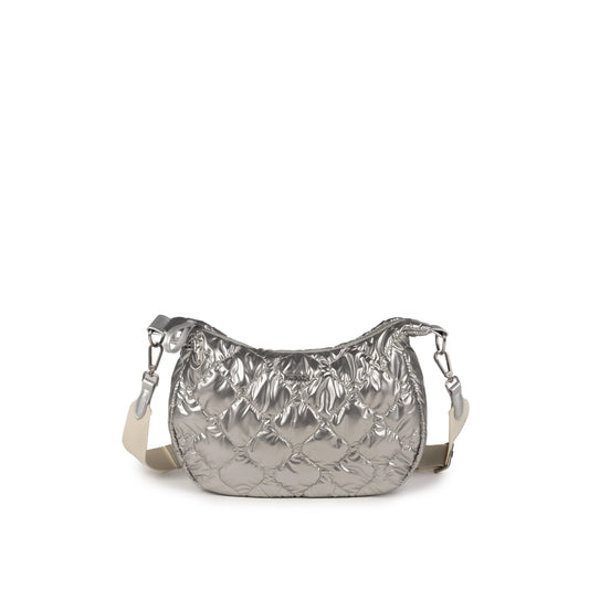 Bolsos Para Mujer De La Marca Munich Modelo Cover Crossbody Hobo Silver En Color Plateado
