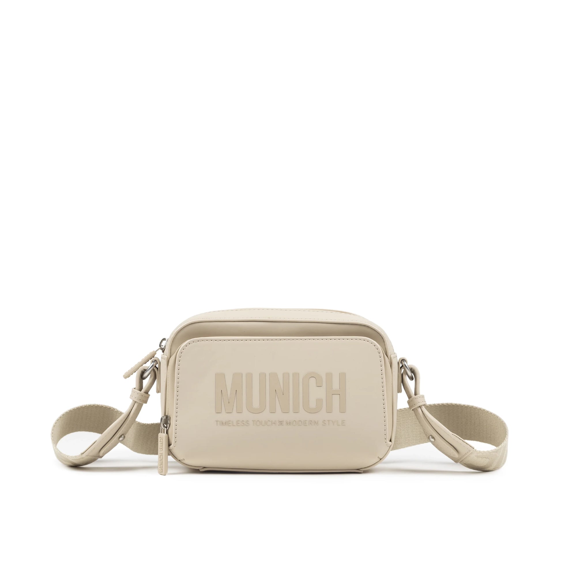 Bolsos Para Mujer De La Marca Munich Modelo Essence Crossbody Camera Cream En Color Beige