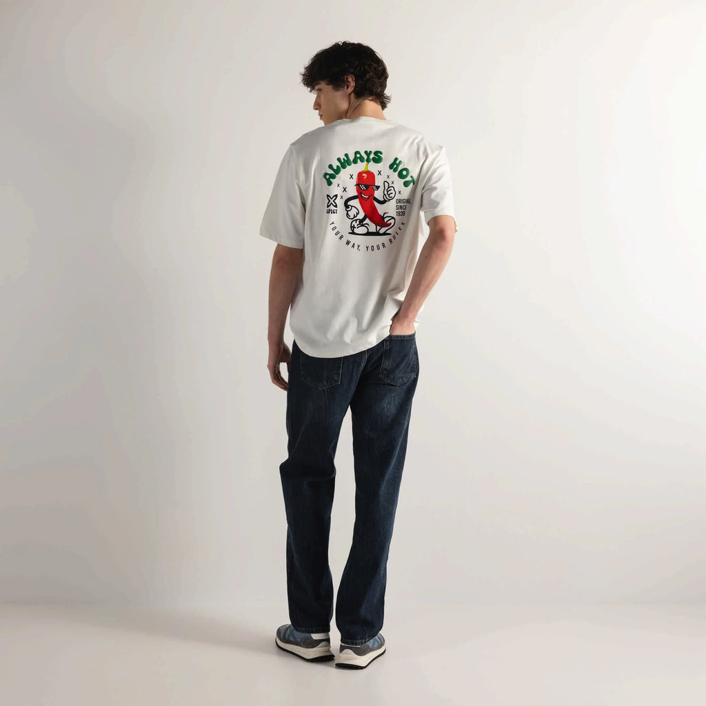 CAMISETA MUNICH PARA HOMBRE MODELO OVERSIZE T-SHIRT CHILLY OFF WHITE REFERENCIA 2507839