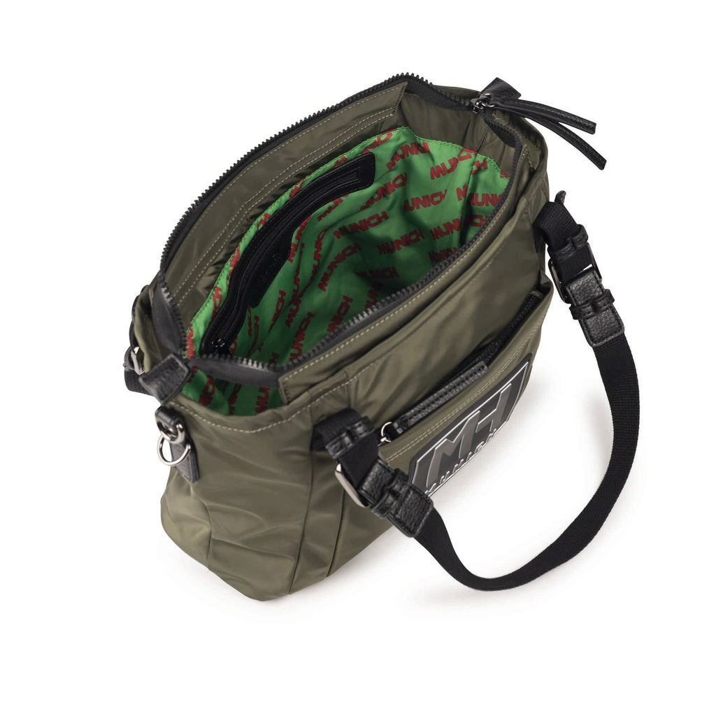 MUNICH Crossbody TOTE Khaki: グリーン バッグ レディース