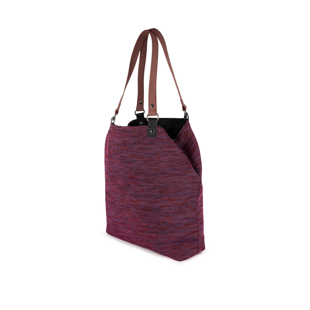 MUNICH TOTE Fuchsia/black: ブラック バッグ レディース