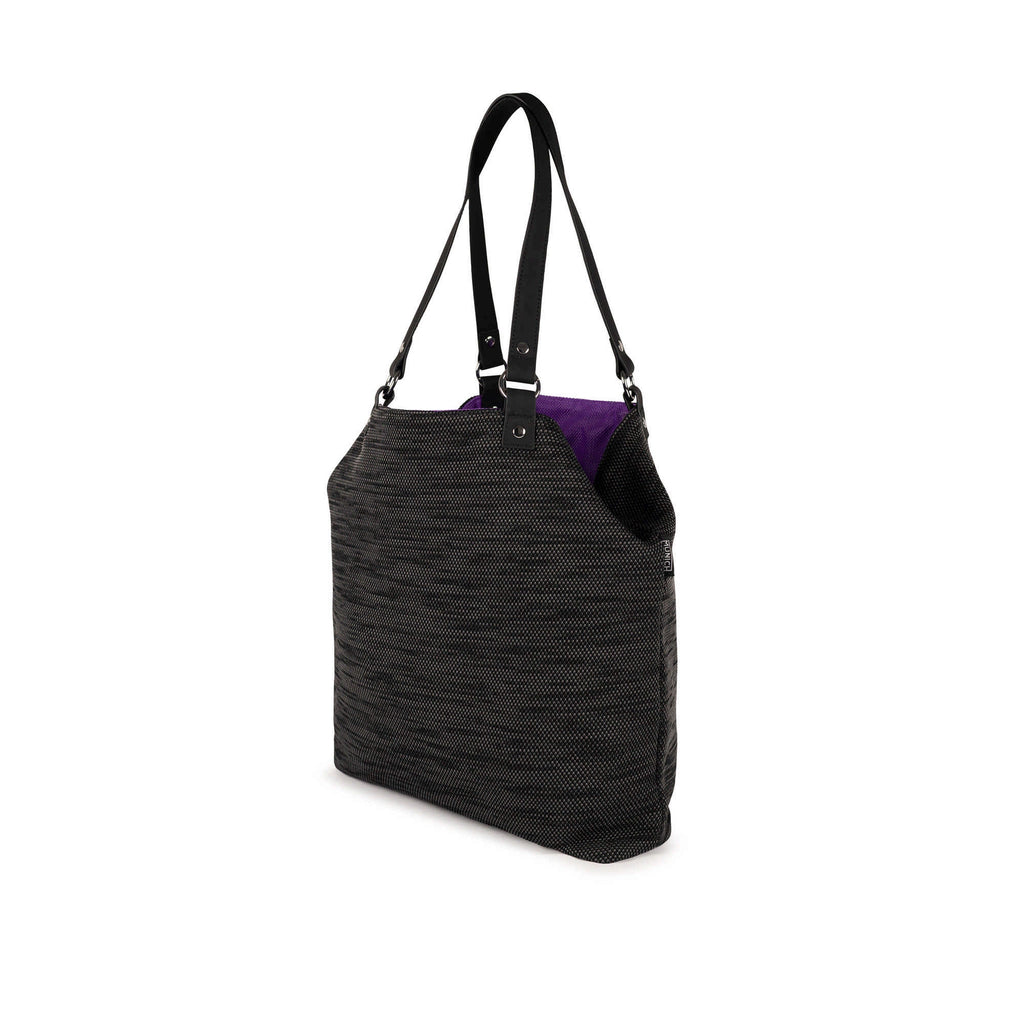 MUNICH TOTE Black/purple: ブラック バッグ レディース