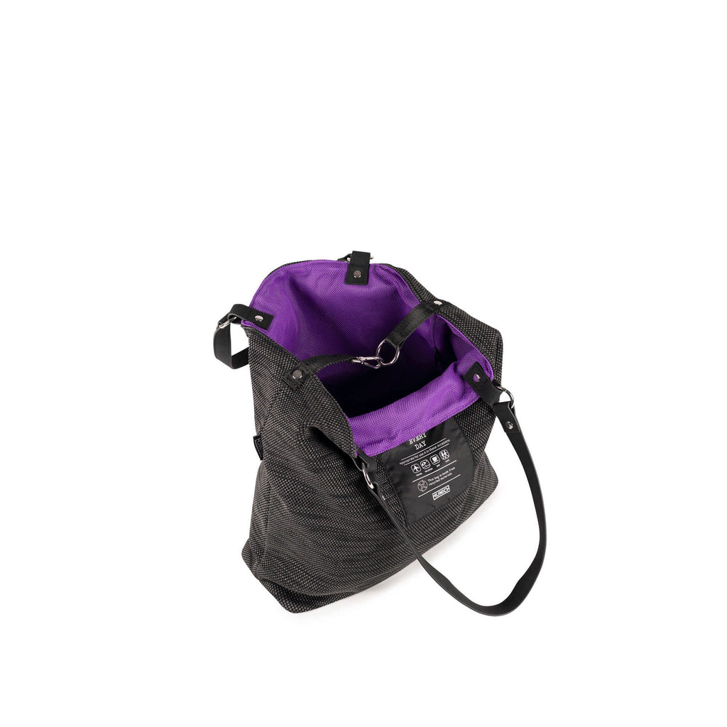 MUNICH TOTE Black/purple: ブラック バッグ レディース