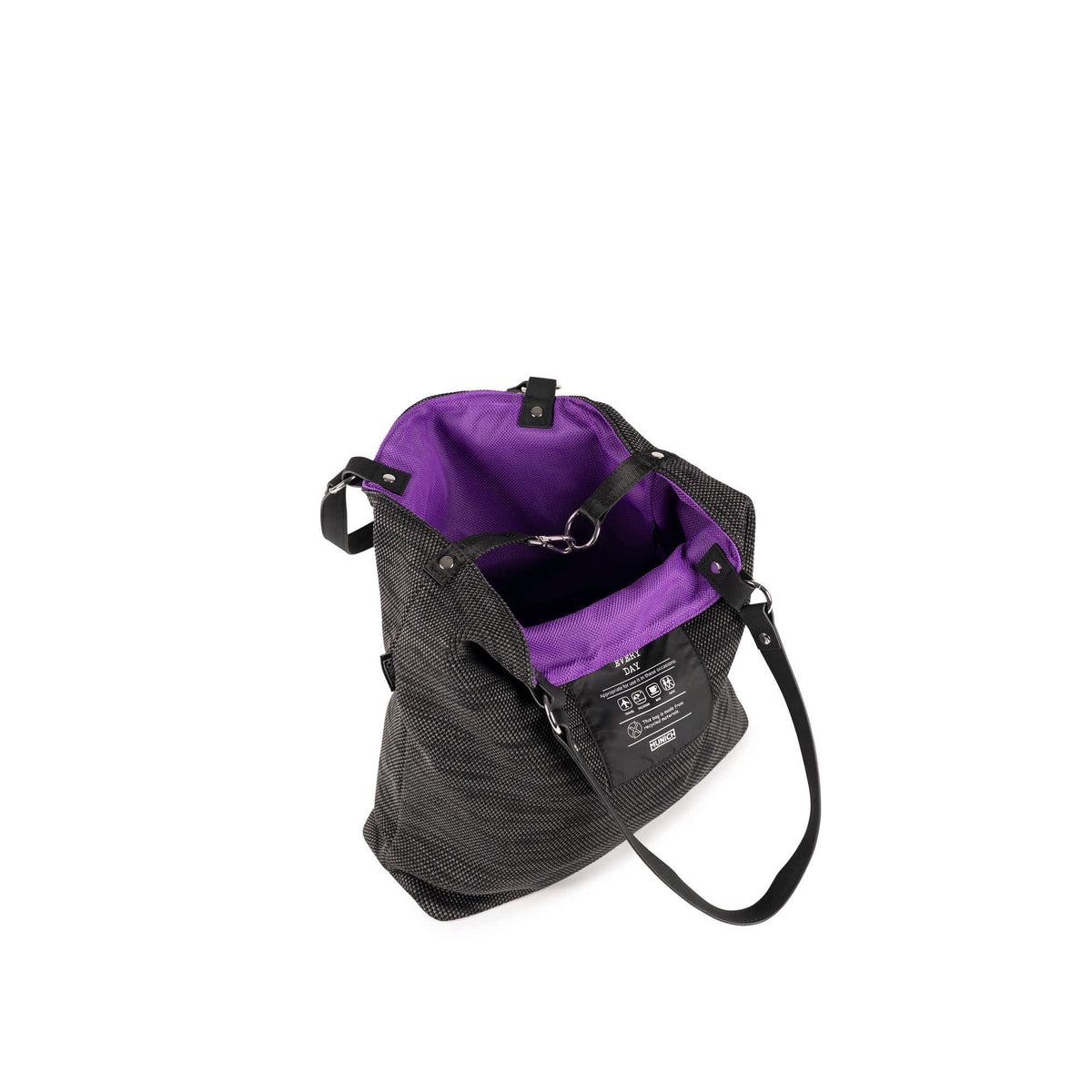 MUNICH TOTE Black/purple: ブラック バッグ レディース