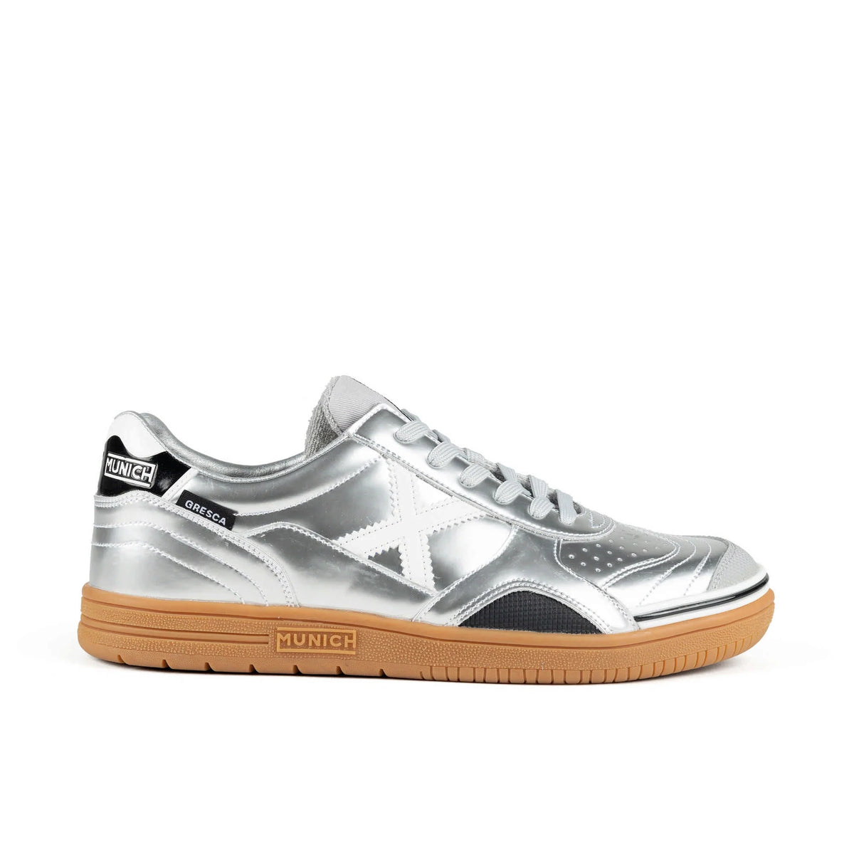 SNEAKERS MUNICH UNISEX MODELO GRESCA 328 PLATEADO REFERENCIA 3000328