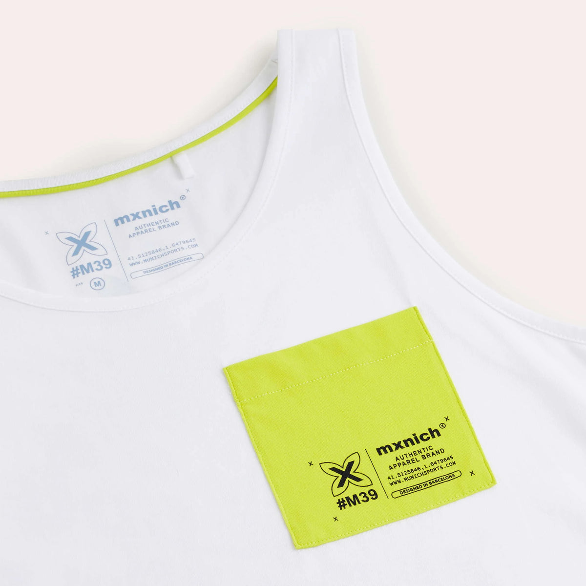 MUNICH TANK Pinapple Streetwear White: biały bluza unisex
