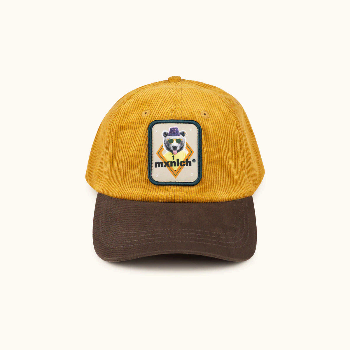 MUNICH Corduroy CAP Streetwear BEAR Brown: بني قبعة للجنسين