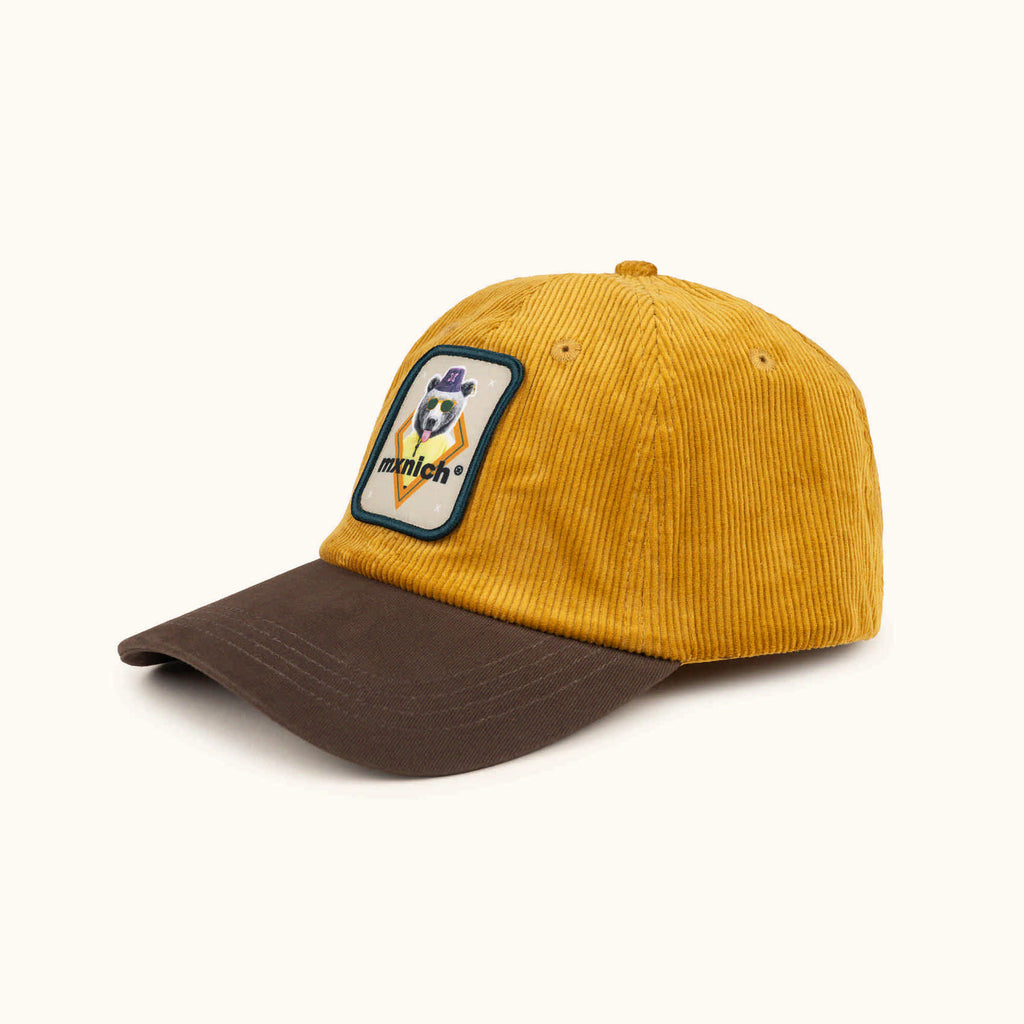 MUNICH Corduroy CAP Streetwear BEAR Brown: بني قبعة للجنسين