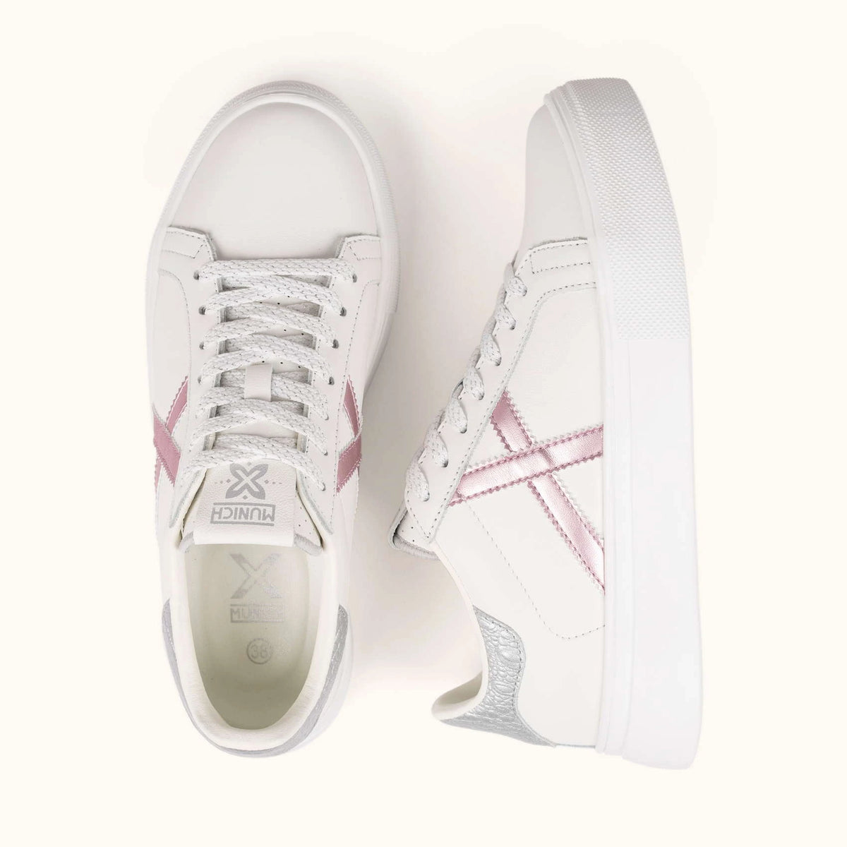 MUNICH RETE SKY 85: white trainers for women