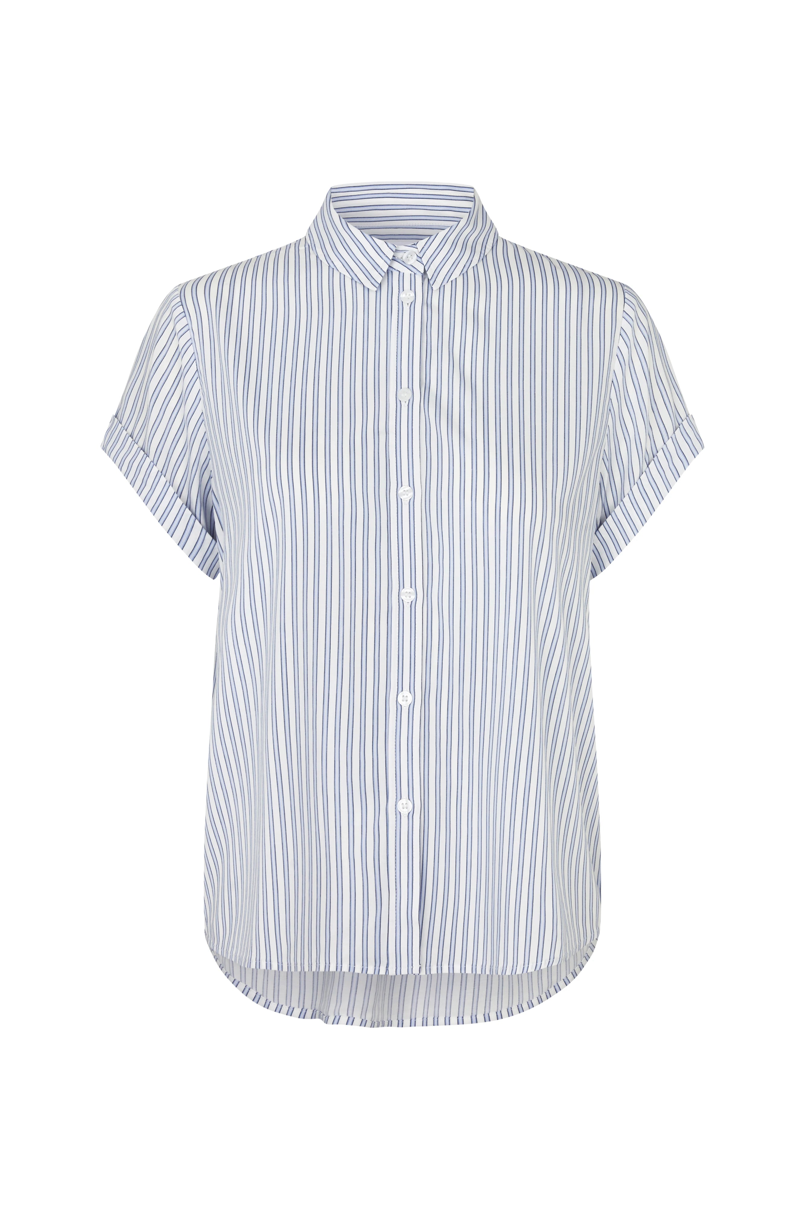 SAMSOE | CAMISAS | MUJER | MAJAN SS SHIRT 994H GRAY DAWN SMALL ST. | AZUL