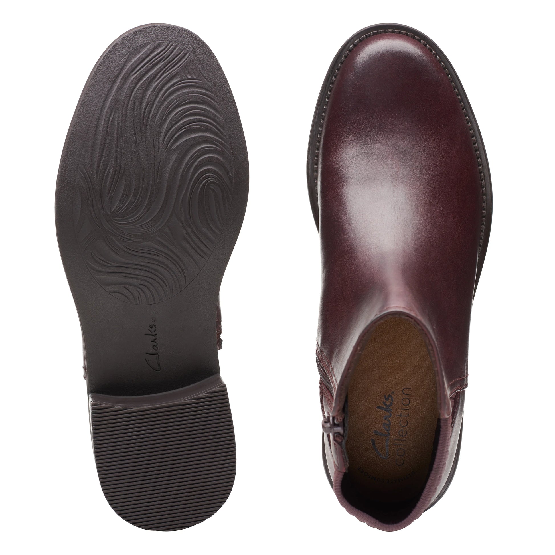 Clarks Ankle Boots Model Maye Palm Bordeaux Leather Red Bordeaux