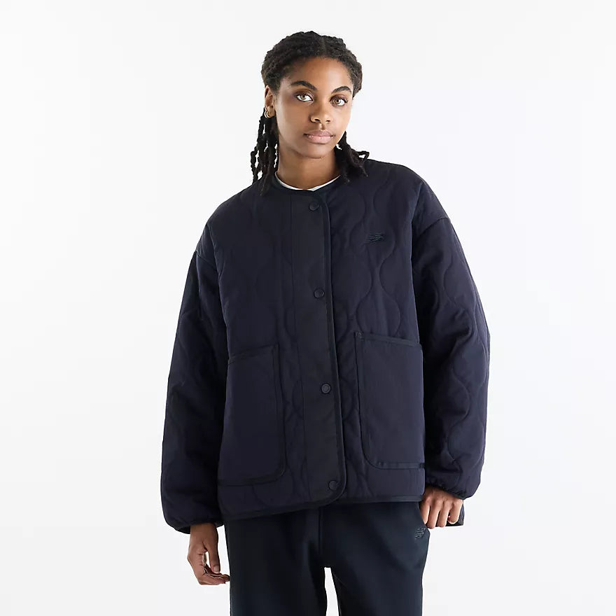 NEW BALANCE Quilted Bomber DARK Night: синій куртка для чоловіків