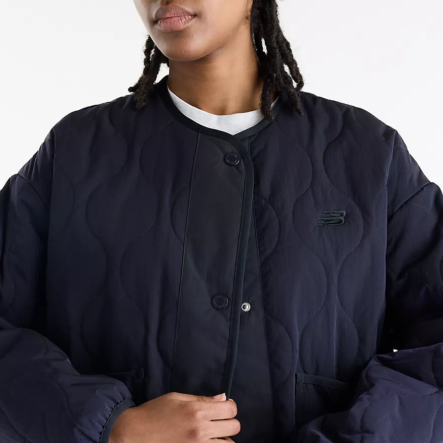 NEW BALANCE Quilted Bomber DARK Night: синій куртка для чоловіків