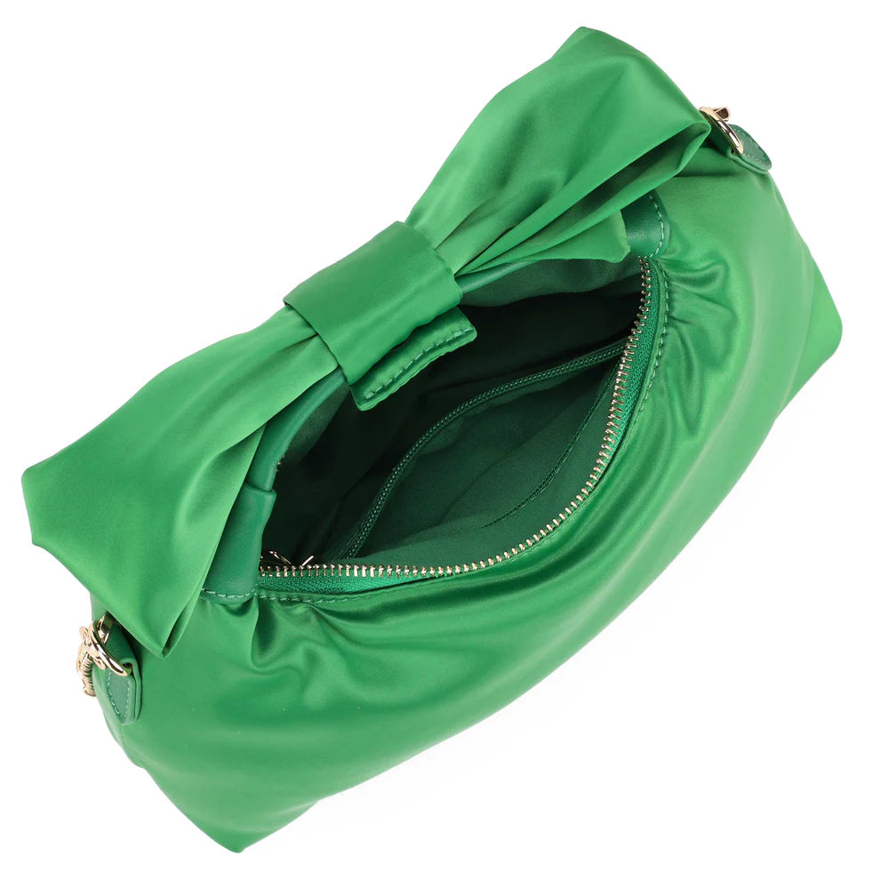 NUNOO | BOSSA DONA | DANDY BOW RECYCLED SATIN GREEN W. GOLD | DAURAT