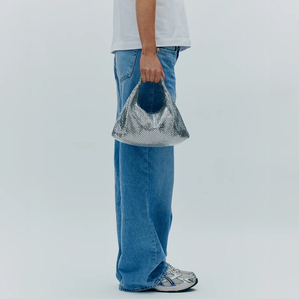 NUNOO | Жіноча сумочка | Денді Метал Срібло | Срібло