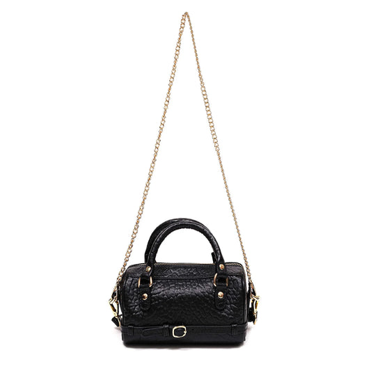 NUNOO | BOLSO MUJER | NORI NEW ZEALAND BLACK W GOLD | NEGRO