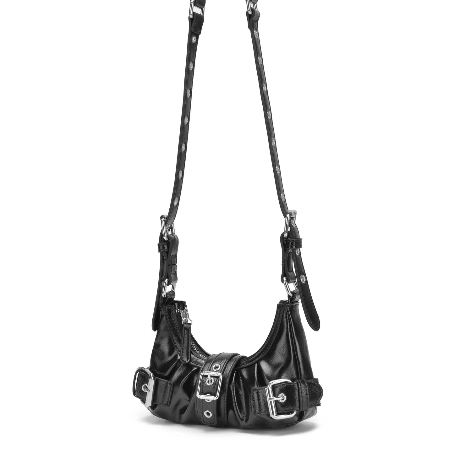 NUNOO | BOLSO MUJER | PALMA WRINKLE RECYCLED PU BLACK | NEGRO