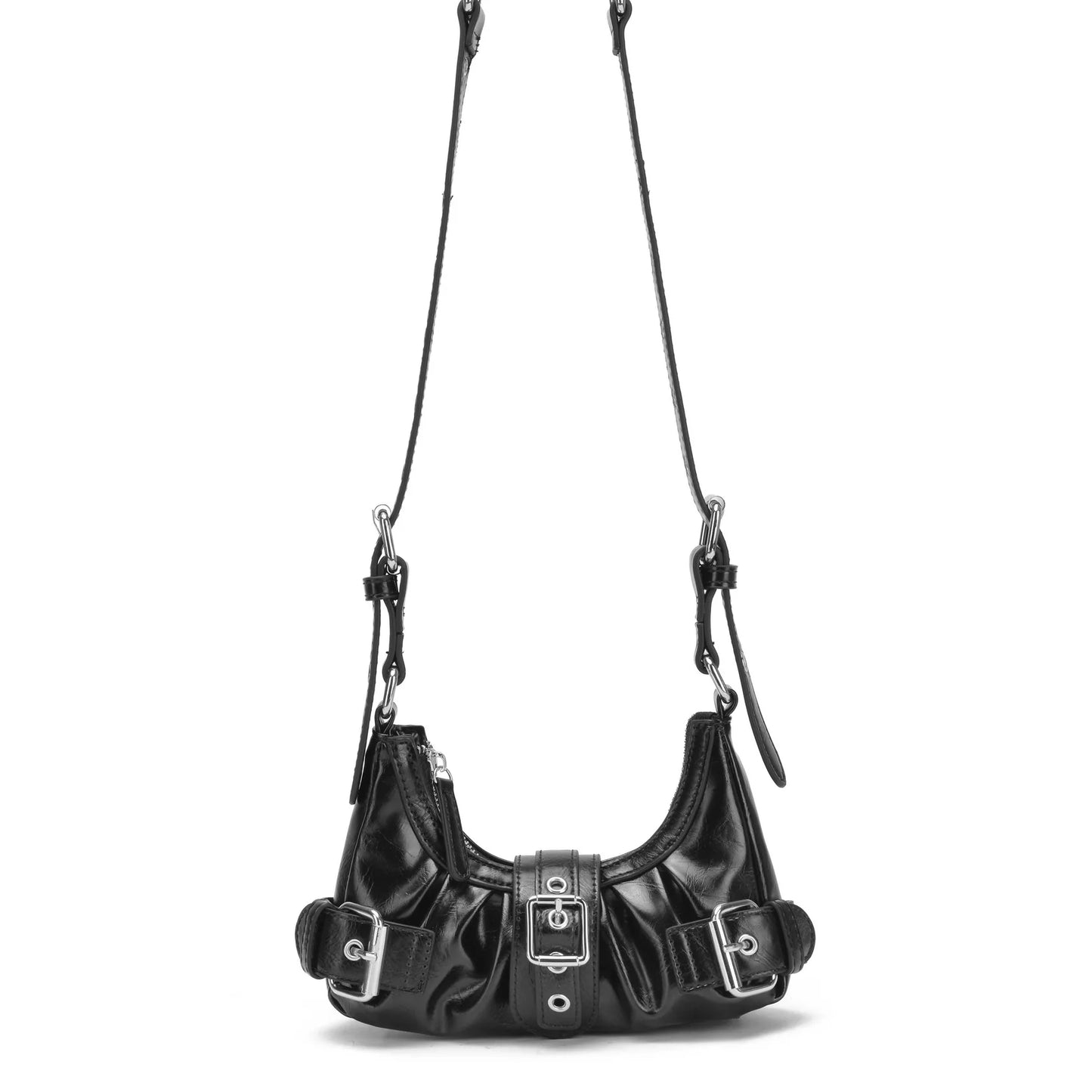 NUNOO | BOLSO MUJER | PALMA WRINKLE RECYCLED PU BLACK | NEGRO