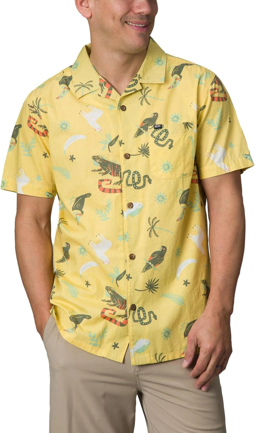 REEF | CAMISA | HOMBRE | ROY SS WOVEN CAMP SHIRT DUSKY CITRON | AMARILLO