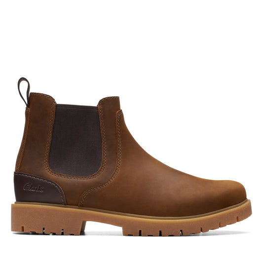 CLARKS | MEN'S CHELSEA BOOTS | ROSSDALE TOP BEESWAX LEATHER | BROWN