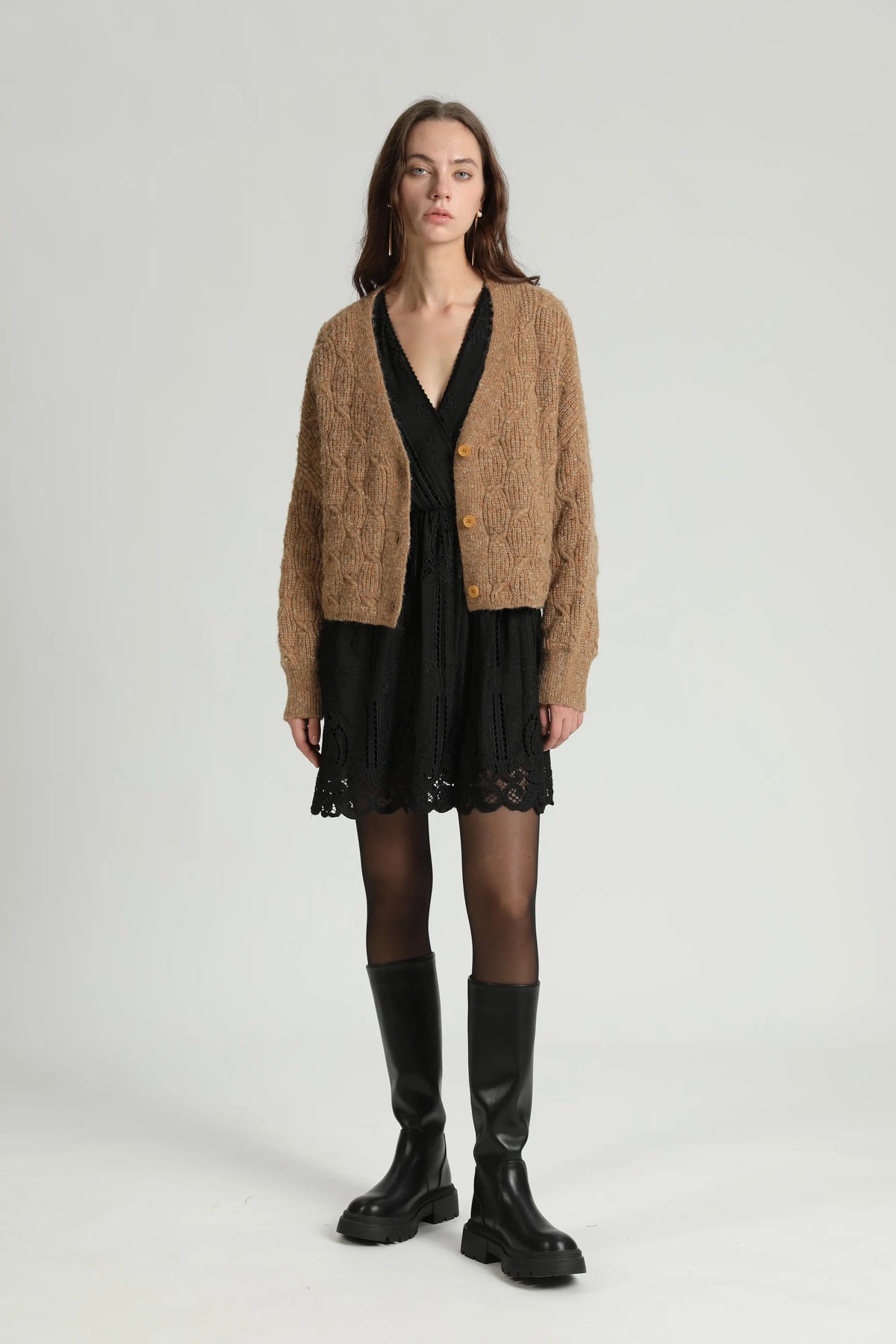 SEE U SOON Kyron Camel: braun cardigan für Damen