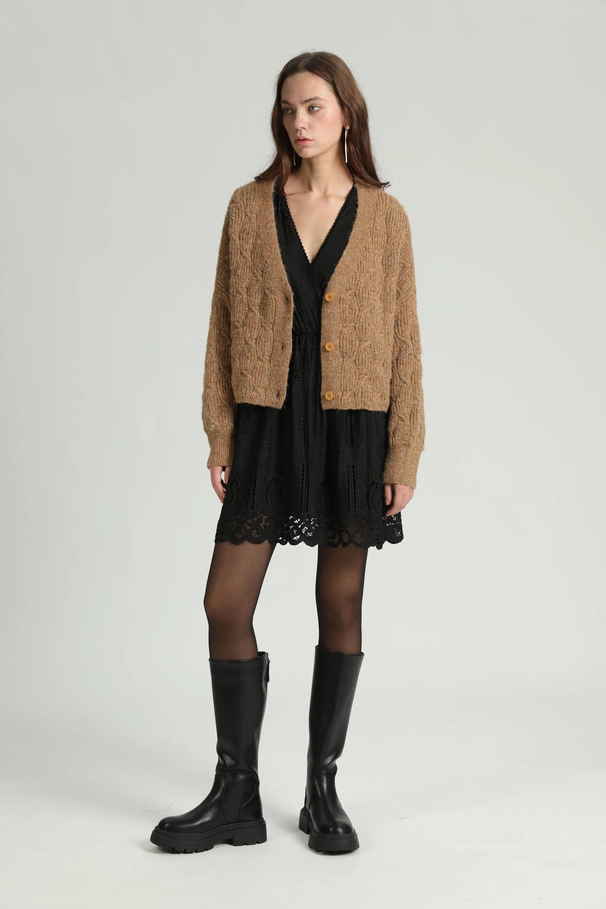 SEE U SOON Kyron Camel: braun cardigan für Damen