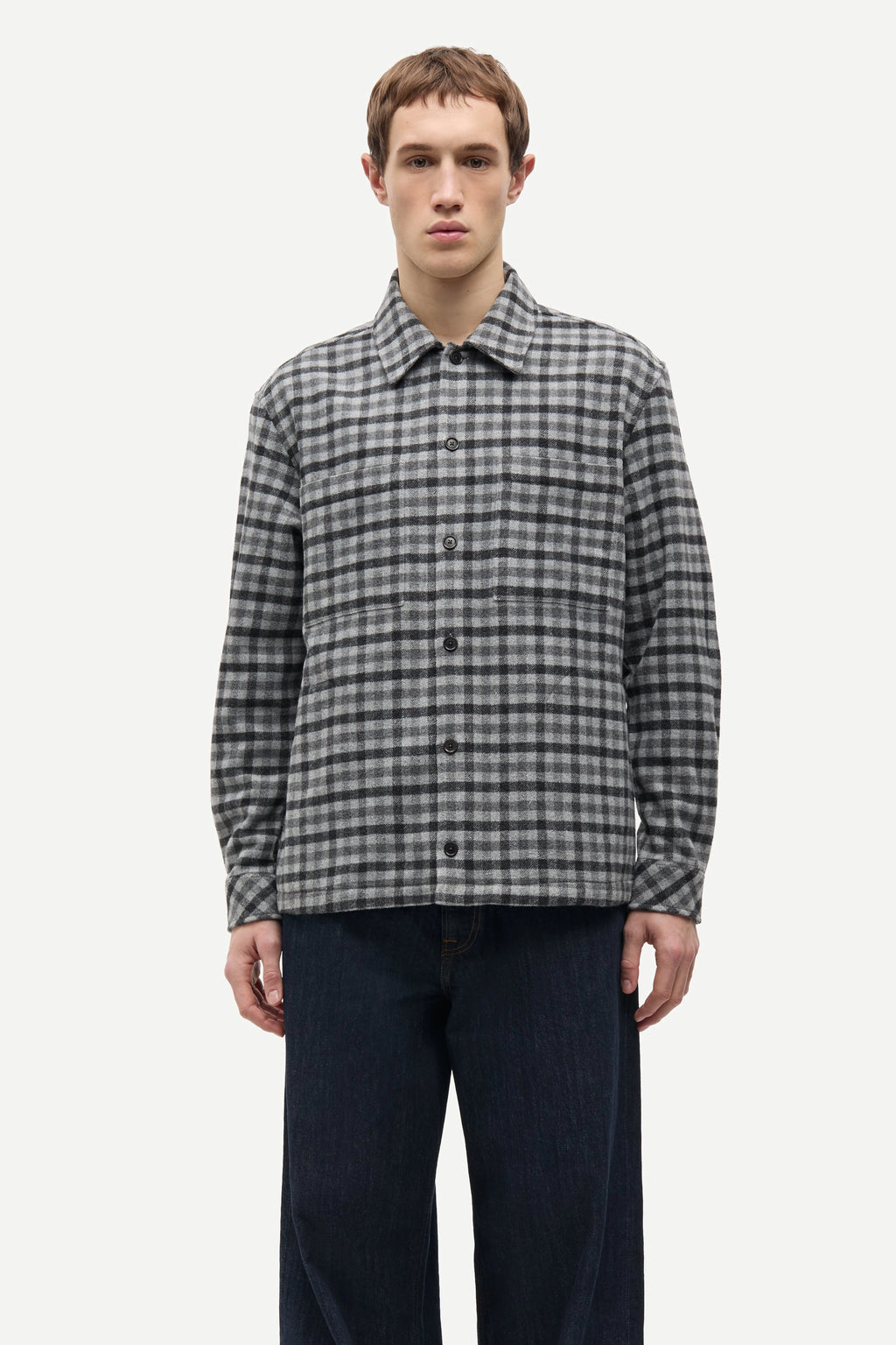 SAMSOE Sacastor GREY MEL: серый camisas для мужчин