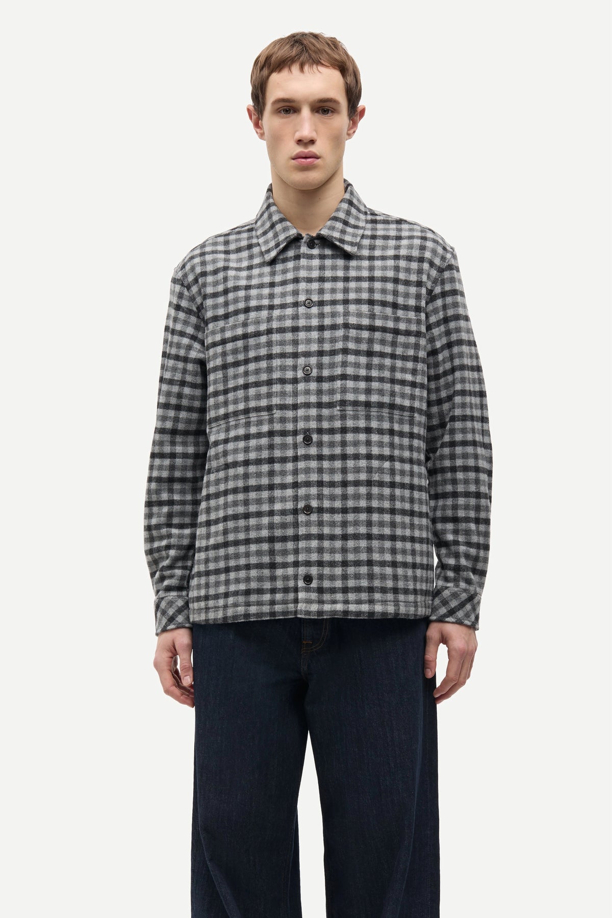 SAMSOE Sacastor GREY MEL: серый camisas для мужчин