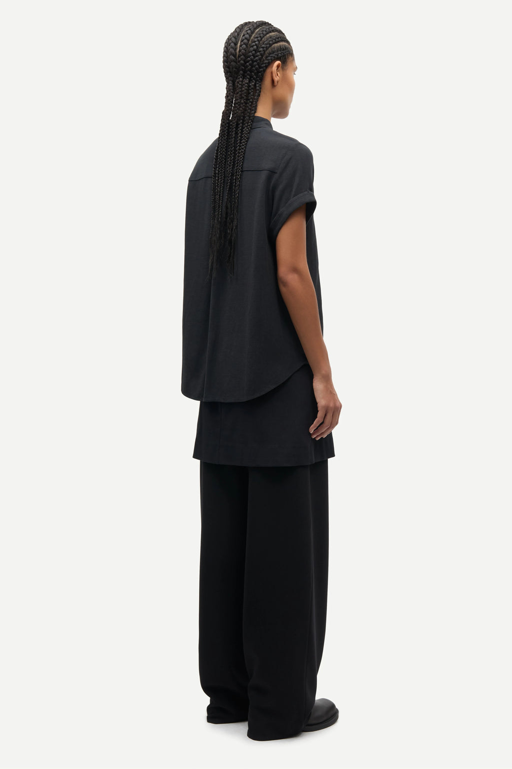SAMSOE Samajana SS Shirt 1 Black: sort camisas til kvinder
