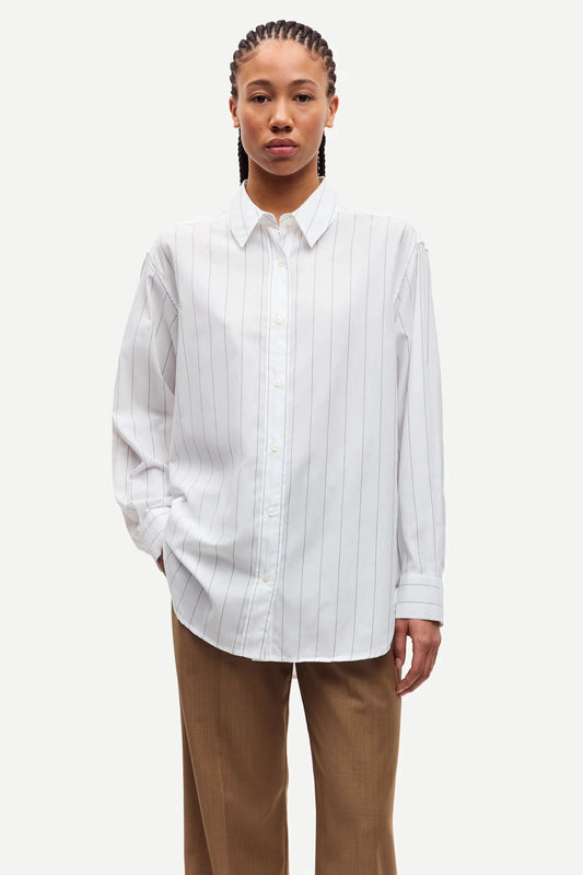 SAMSOE | CAMISAS | MUJER | SALOVA SHIRT WHITE PIN STRIPES | BLANCO