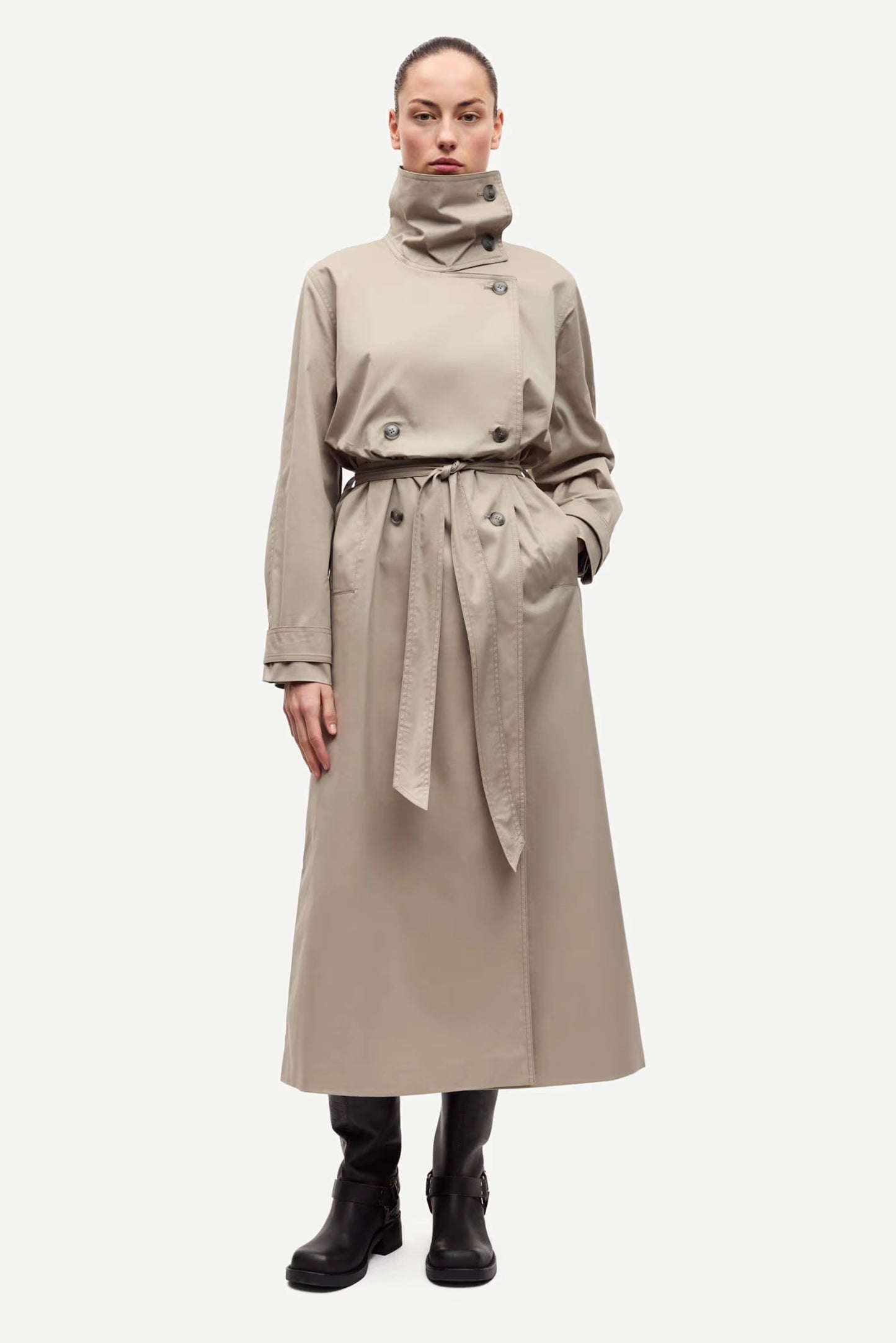 SAMSOE | GABARDINA | MUJER | SAHAYES COAT ALUMINIUM | BEIGE