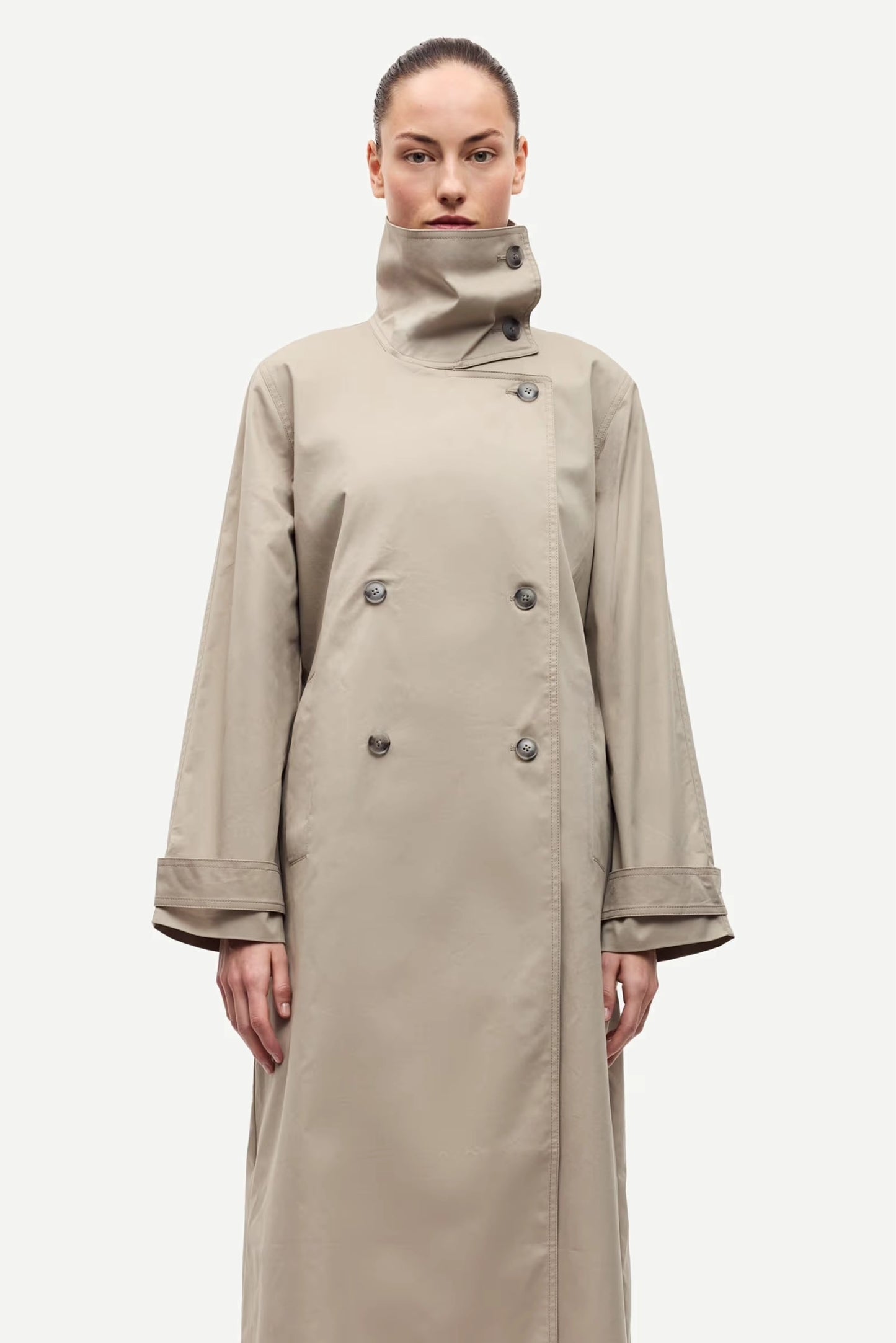 SAMSOE | GABARDINA | MUJER | SAHAYES COAT ALUMINIUM | BEIGE