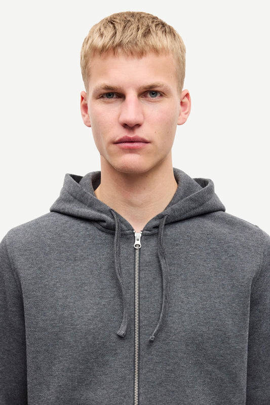 SAMSOE | SWEATSHIRTS | HOMBRE | SANIK ZIP HOODIE 15 BLACK OYSTER MEL | GRIS
