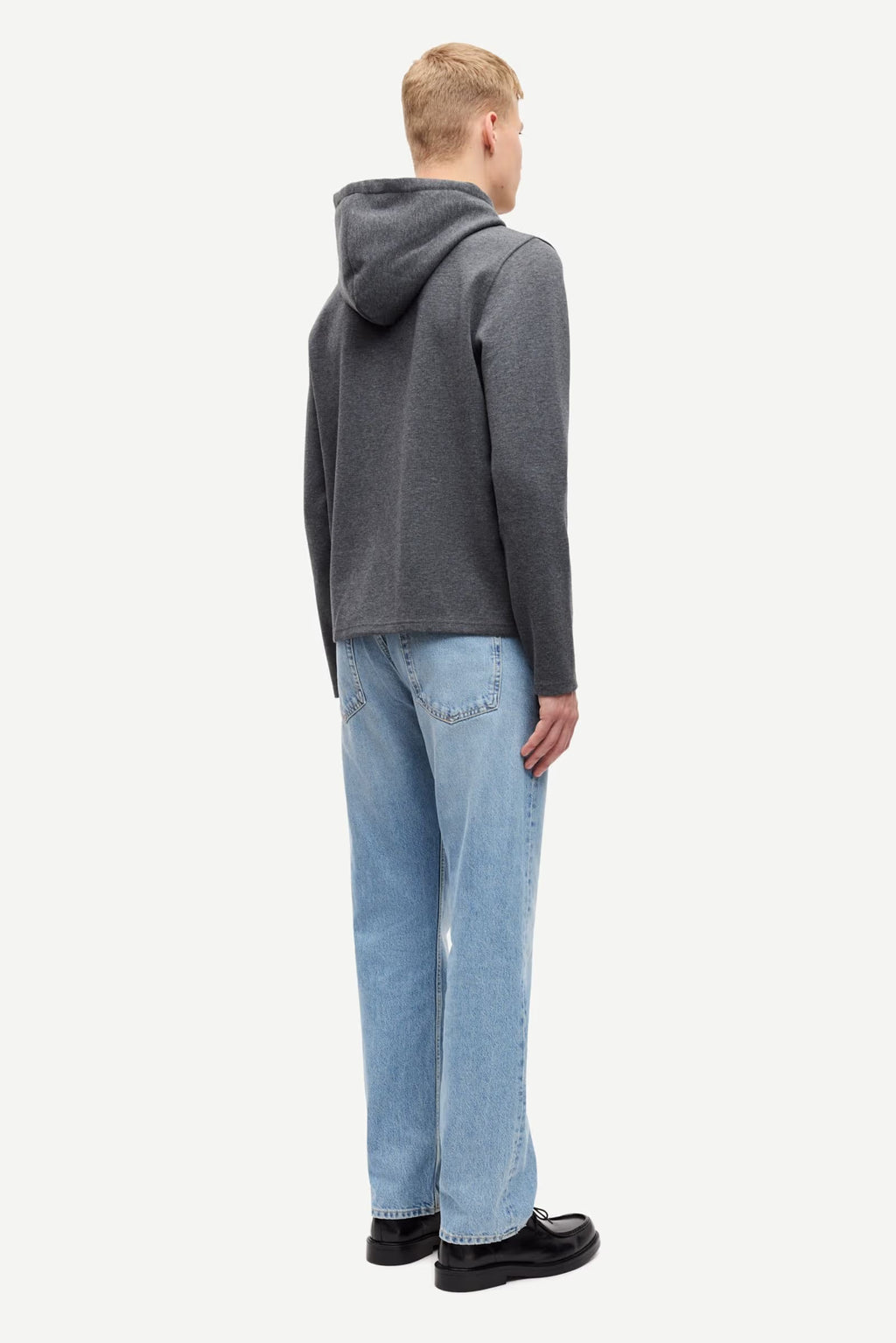 SAMSOE | SUDADERA | HOMBRE | SANIK ZIP HOODIE 15 BLACK OYSTER MEL | GRIS