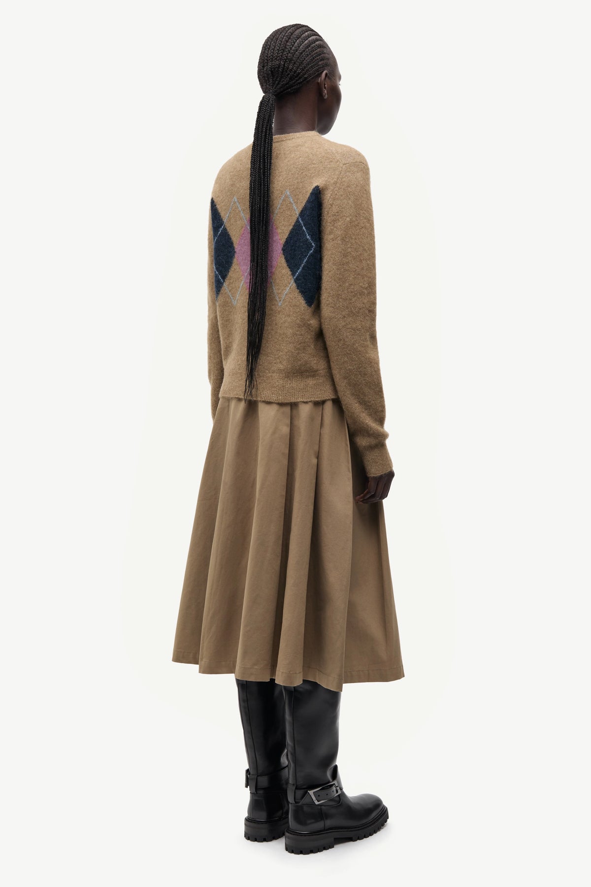 SAMSOE Sanor LEAD GRAY: beige cardigan for women