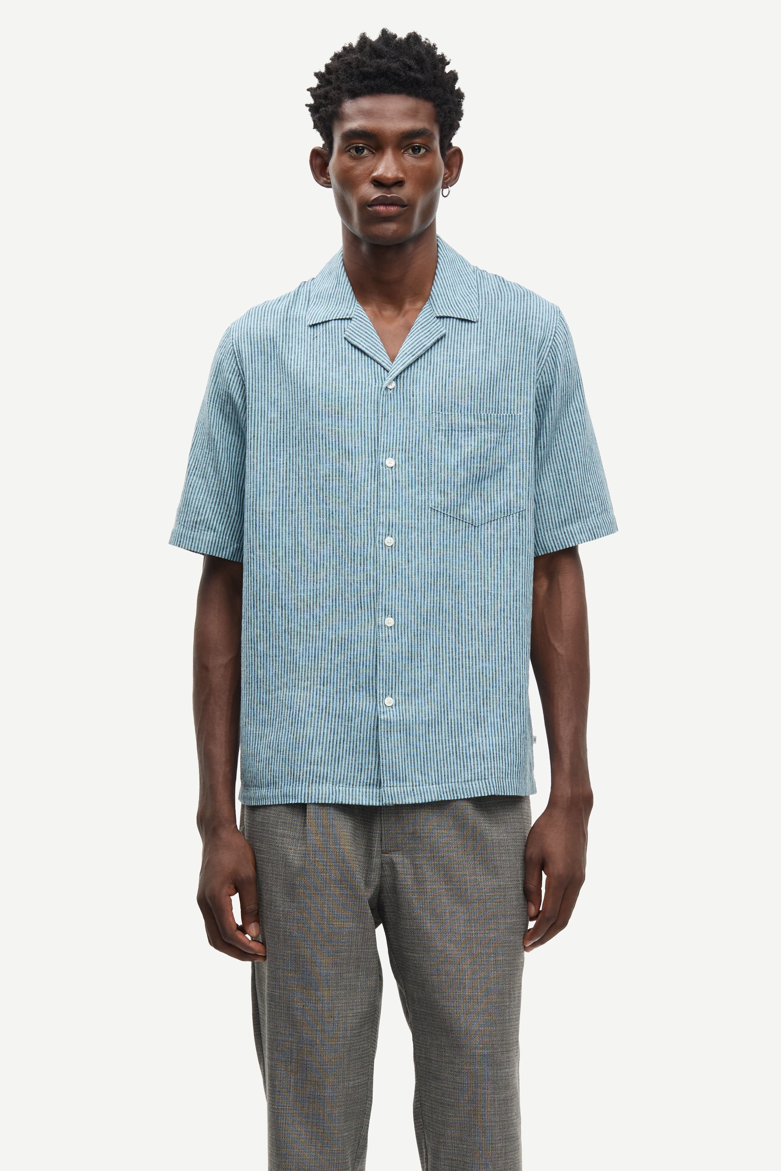 SAMSOE Saoscar AP 16 Tourmaline ST: bleu camisas pour homme