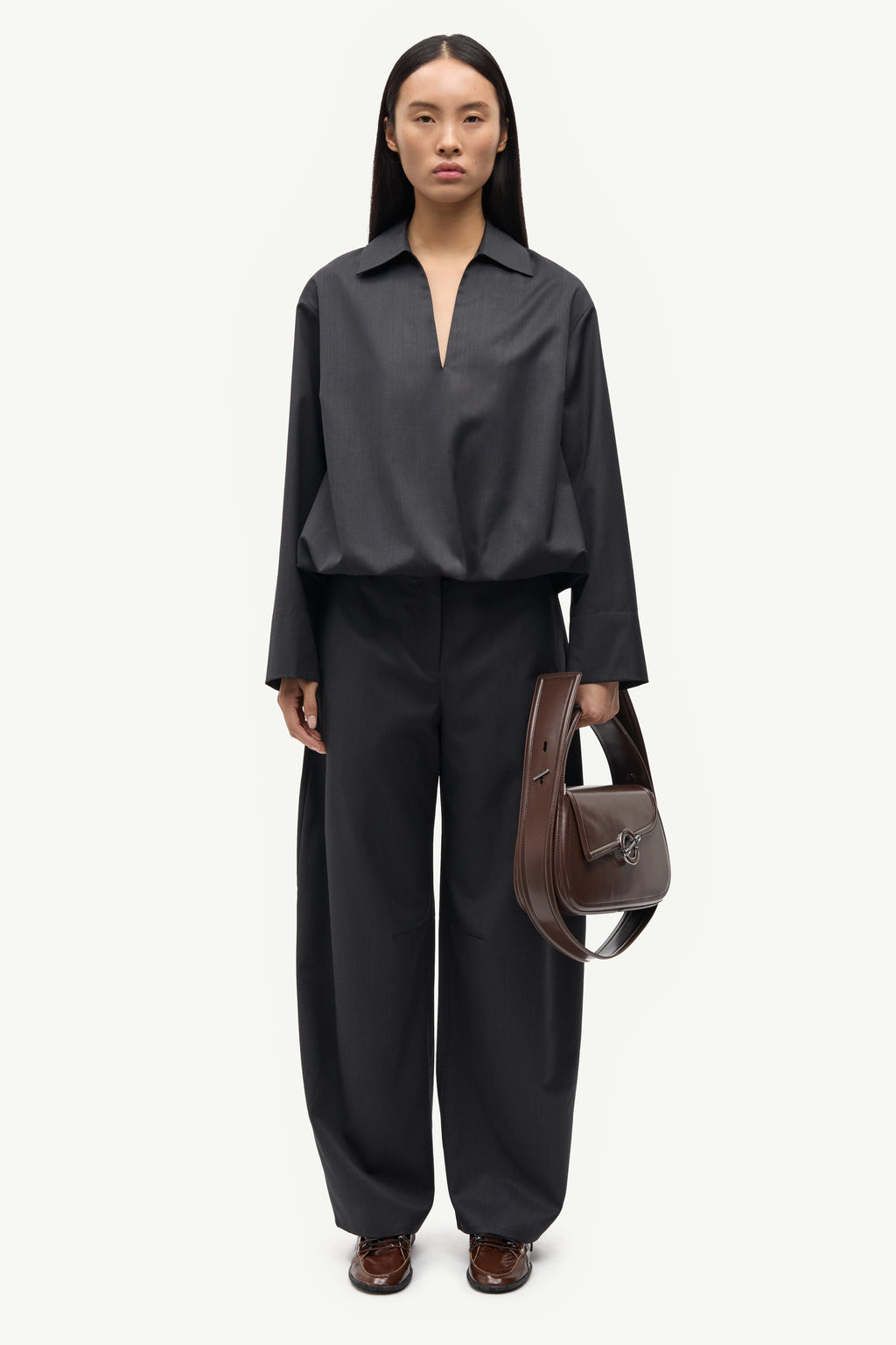 SAMSOE Saroko Black MEL: nero pantaloni da donna